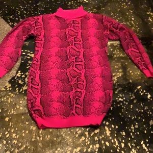 NWOT Snakeskin Print Barbie Pink Sweater Dress